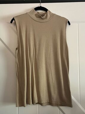 Beige Mock Neck Tank